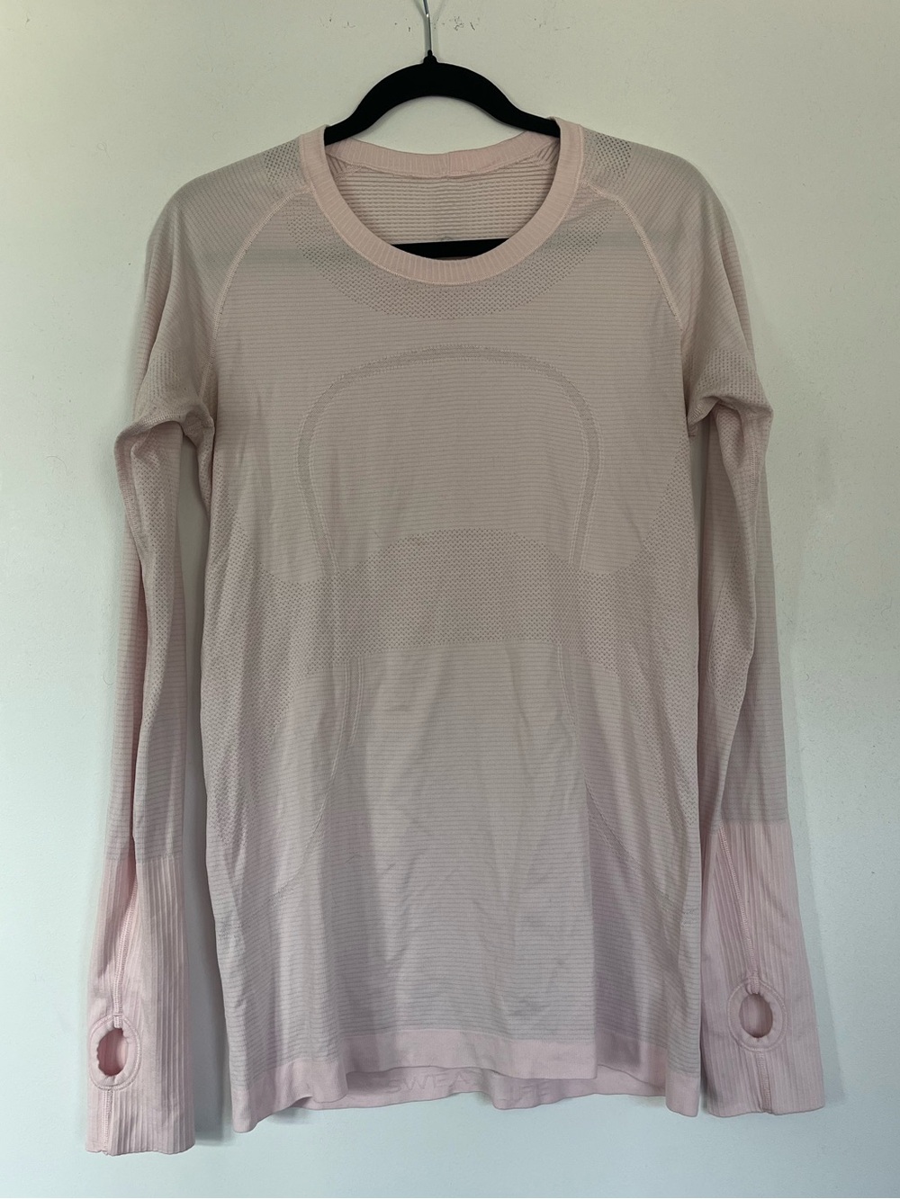 Lulu Lemon Light Pink Long Sleeve Seamless Top